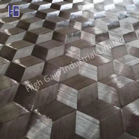 3D triaksial kulfiberklud